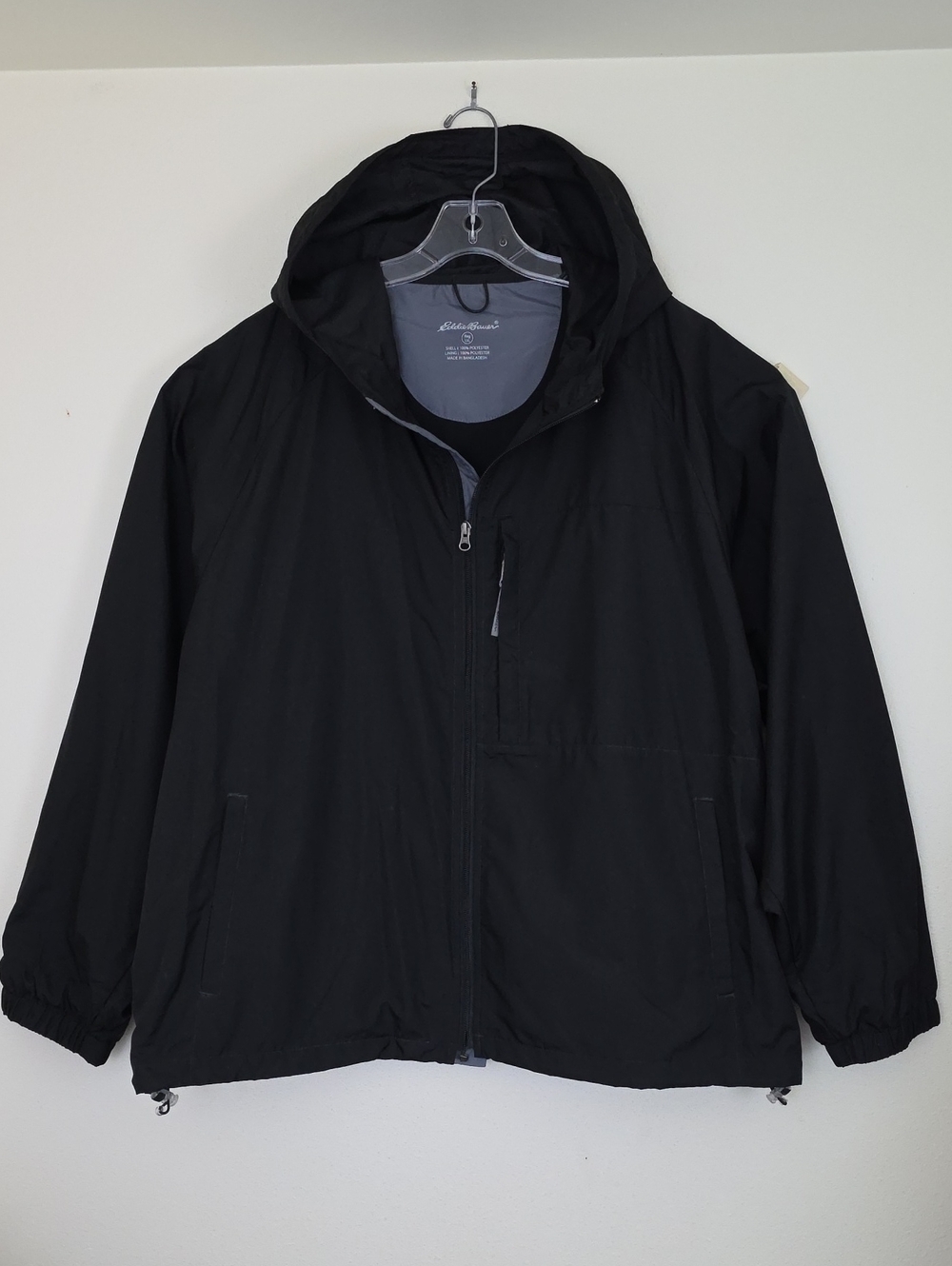 Eddie Bauer Black Water Resistant Packable Hooded Jacket  Women XXL